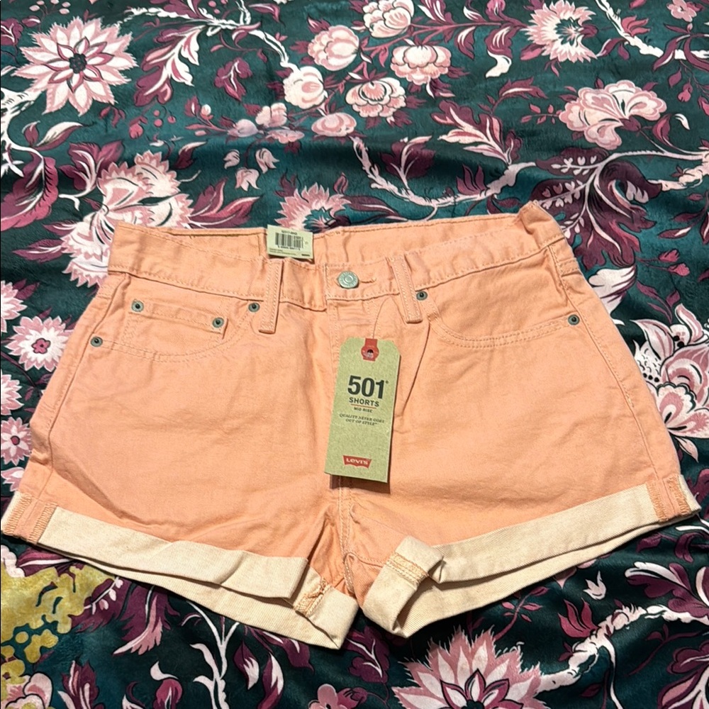 NWT Levi Strauss 501 Mid Rise Non-Stretch Shorts size 28